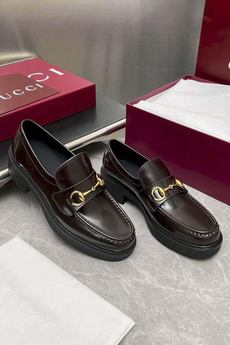 Gucci Женские кожаные лоферы Horsebit premium