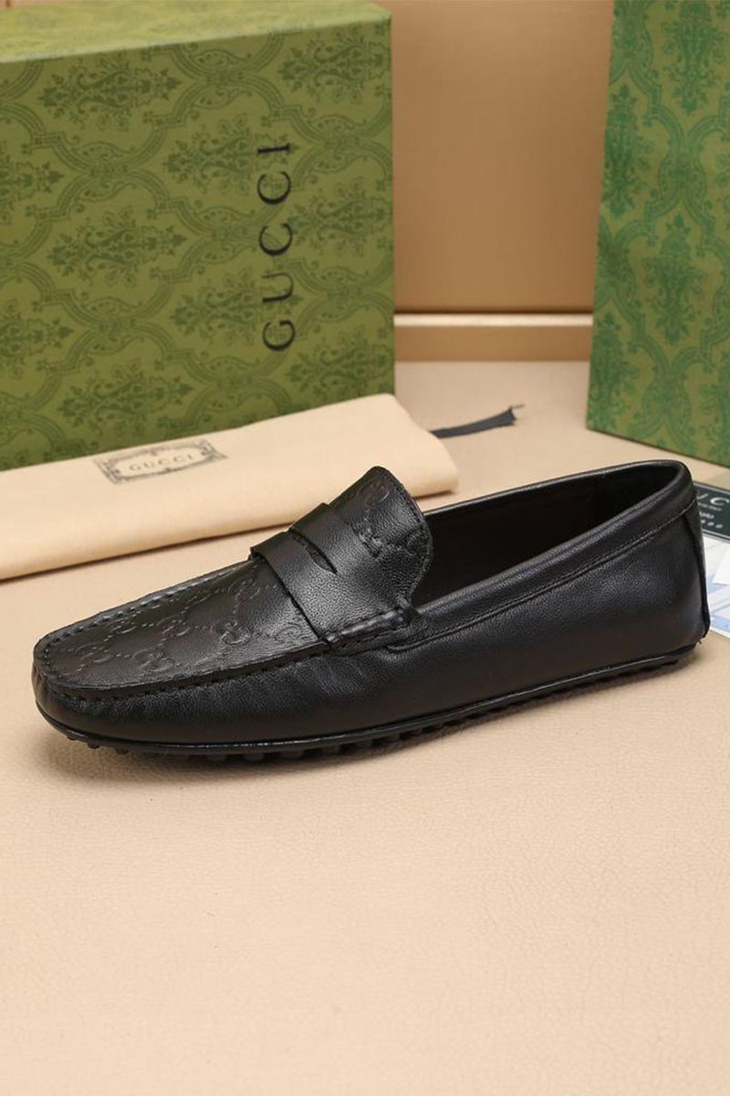 Gucci Мужские кожаные мокасины GG monogram