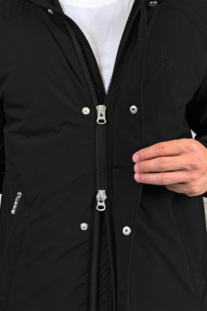 Loro Piana Парка чёрного цвета logo-patch 