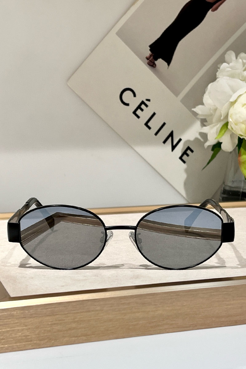 Celine Солнцезащитные очки Celine Triomphe Metal с зеркальными линзами