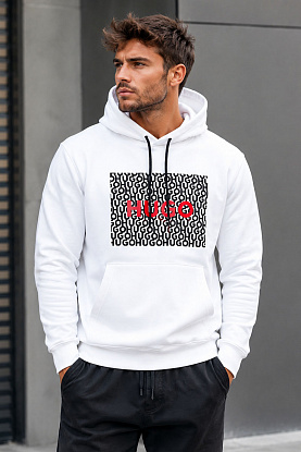 Белое мужское худи Dreeman logo-print