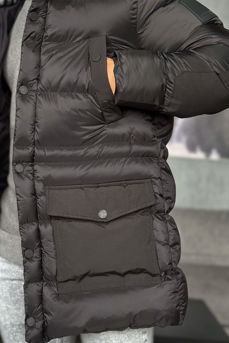 Burberry Мужская чёрная парка Hooded Puffer 
