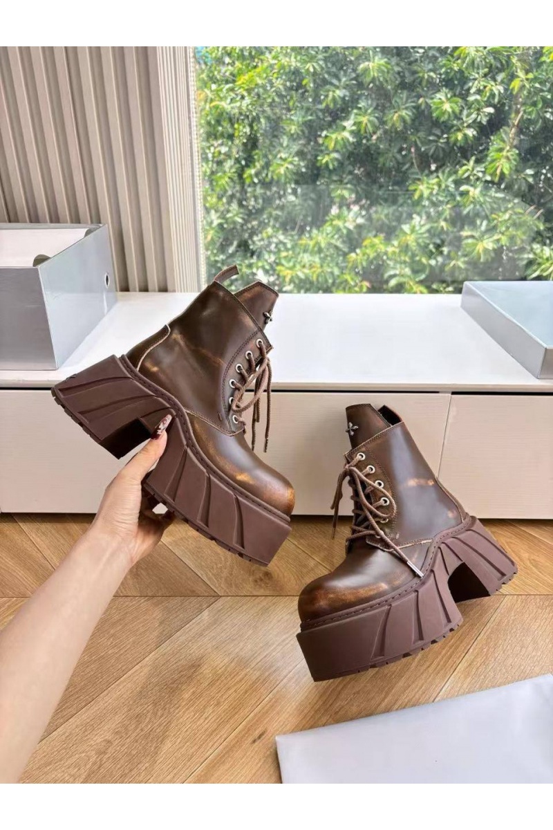 Designer Clothing Женские кожаные ботинки на платформе SMFK premium