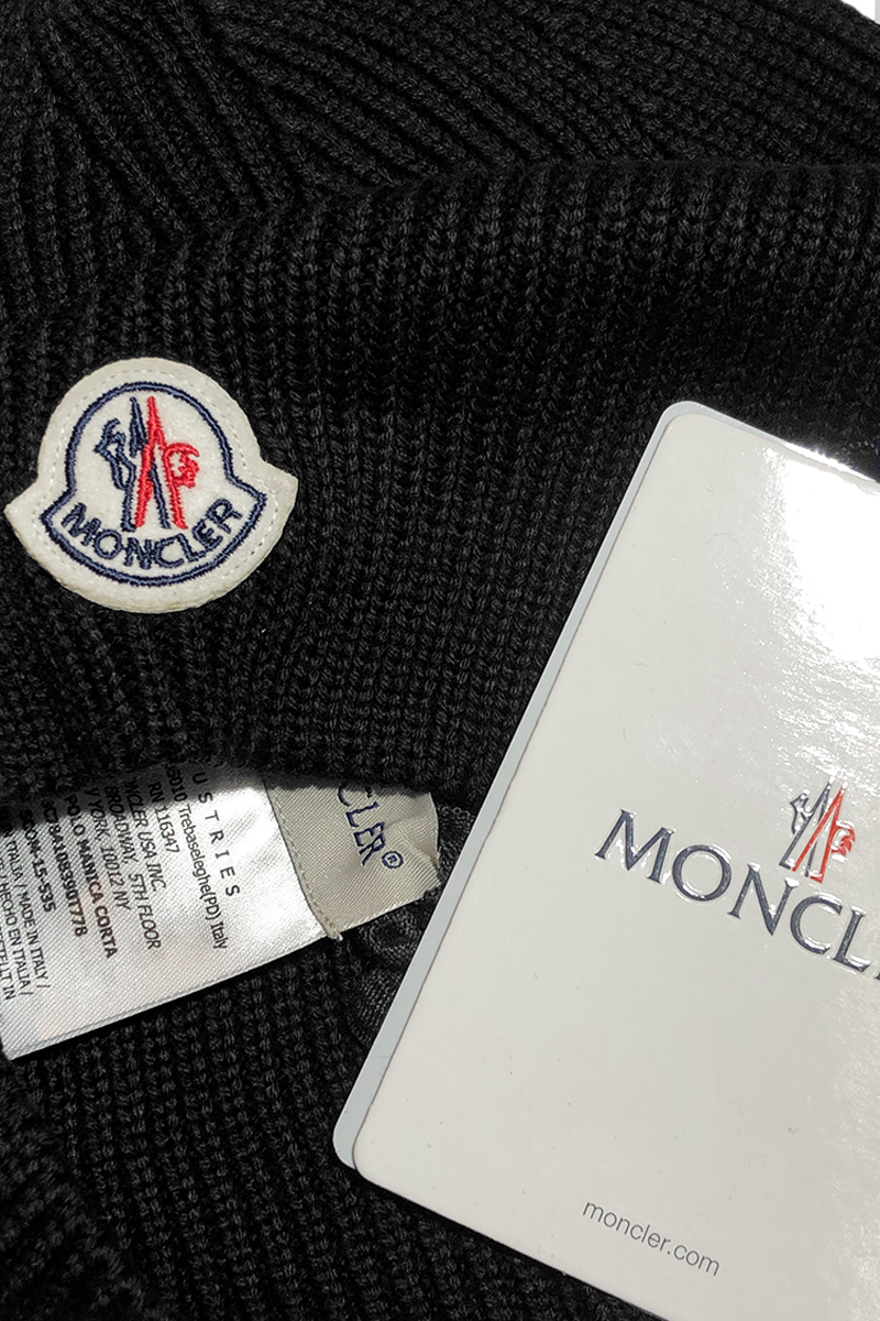 Moncler Мужская брендовая шапка чёрного цвета