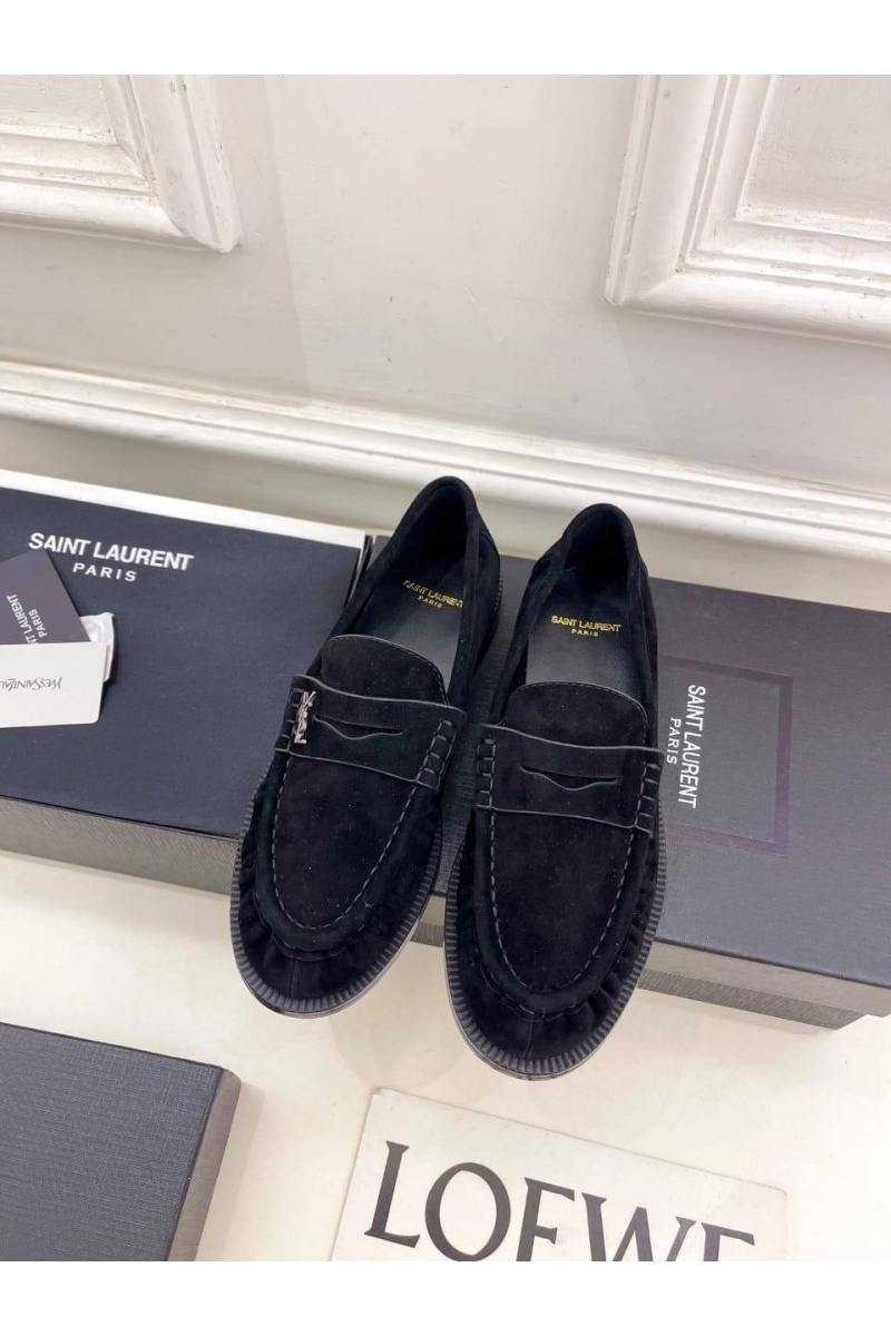 Yves Saint Laurent Женские замшевые лоферы premium