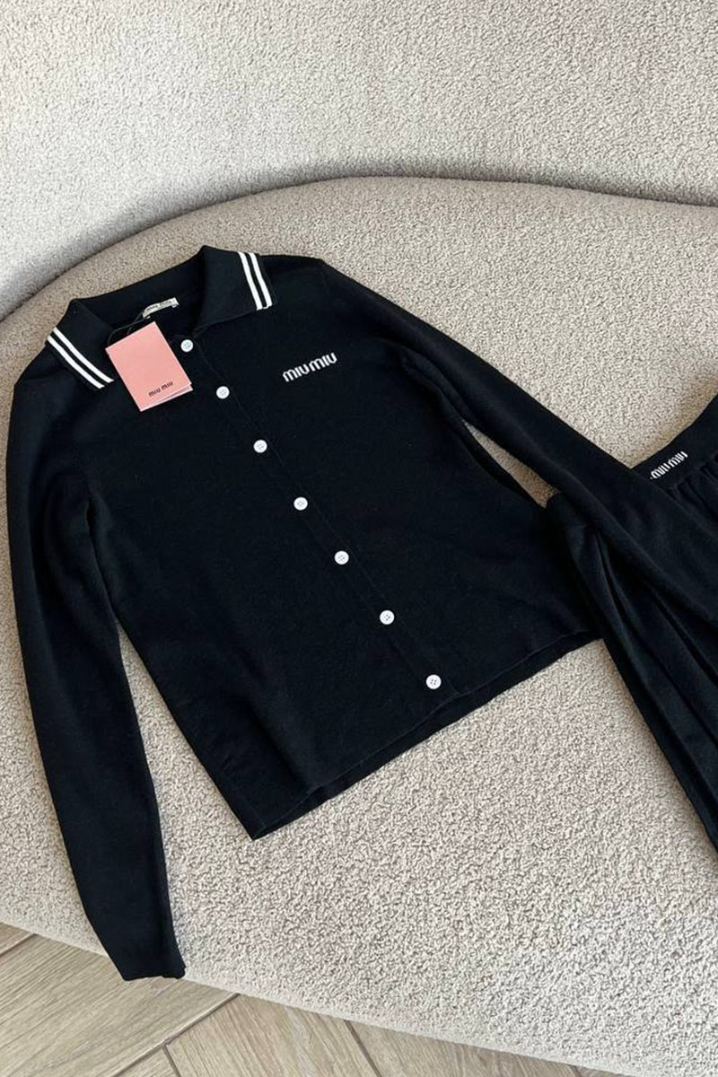 MIU MIU Женский чёрный костюм двойка