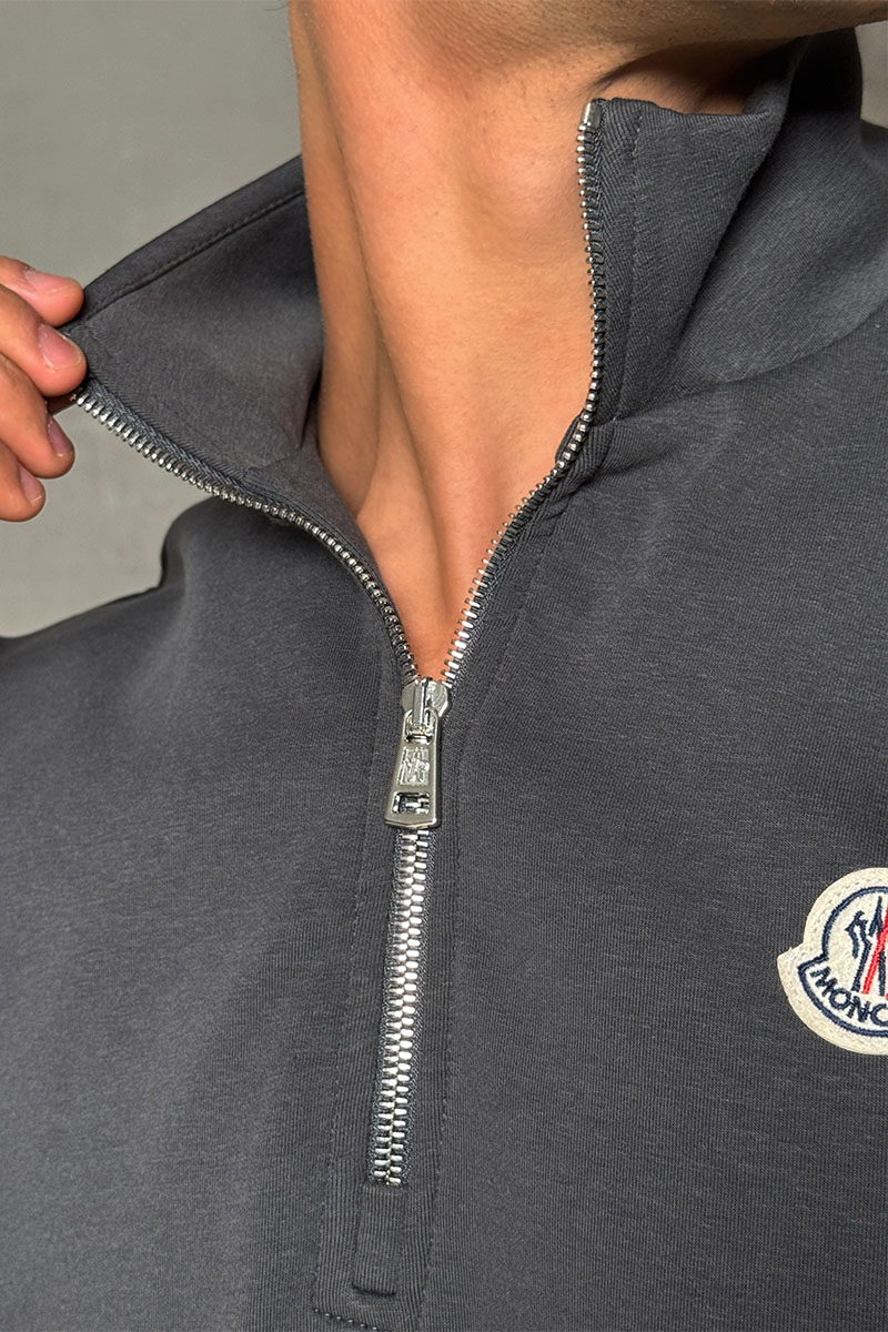Moncler Мужской джемпер logo-patch - Grey