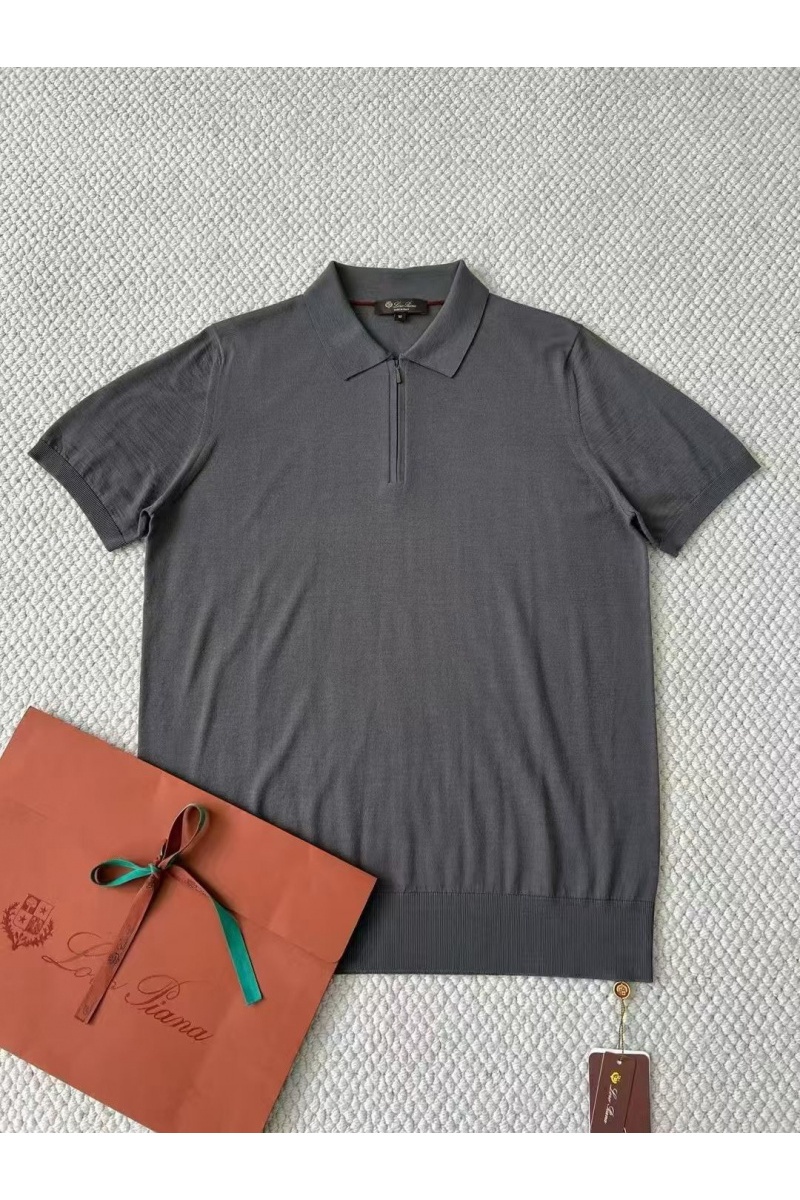 Loro Piana Мужское тёмно-серое поло premium