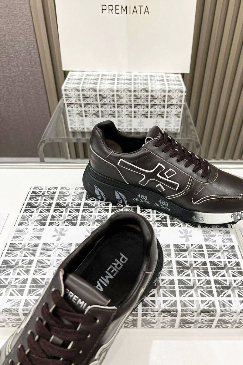 Premiata Мужские кожаные кроссовки Mick