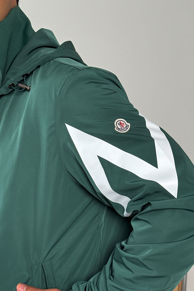 Moncler Мужская зелёная ветровка Fetuque