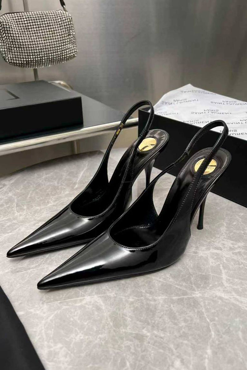 Yves Saint Laurent Женские кожаные туфли на каблуке premium