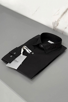 Классическая рубашка embroidered logo - Black