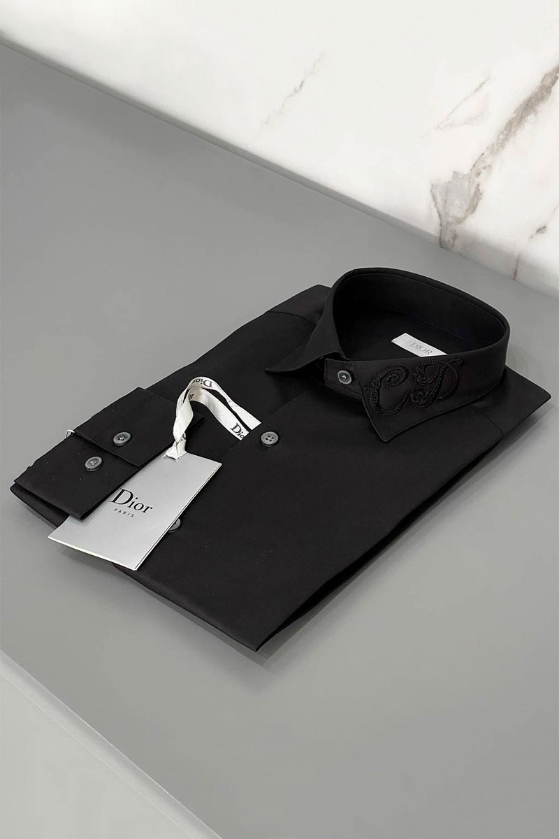 Dior Классическая рубашка embroidered logo - Black