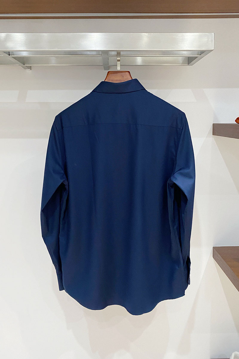 Kiton Мужская тёмно-синяя рубашка premium