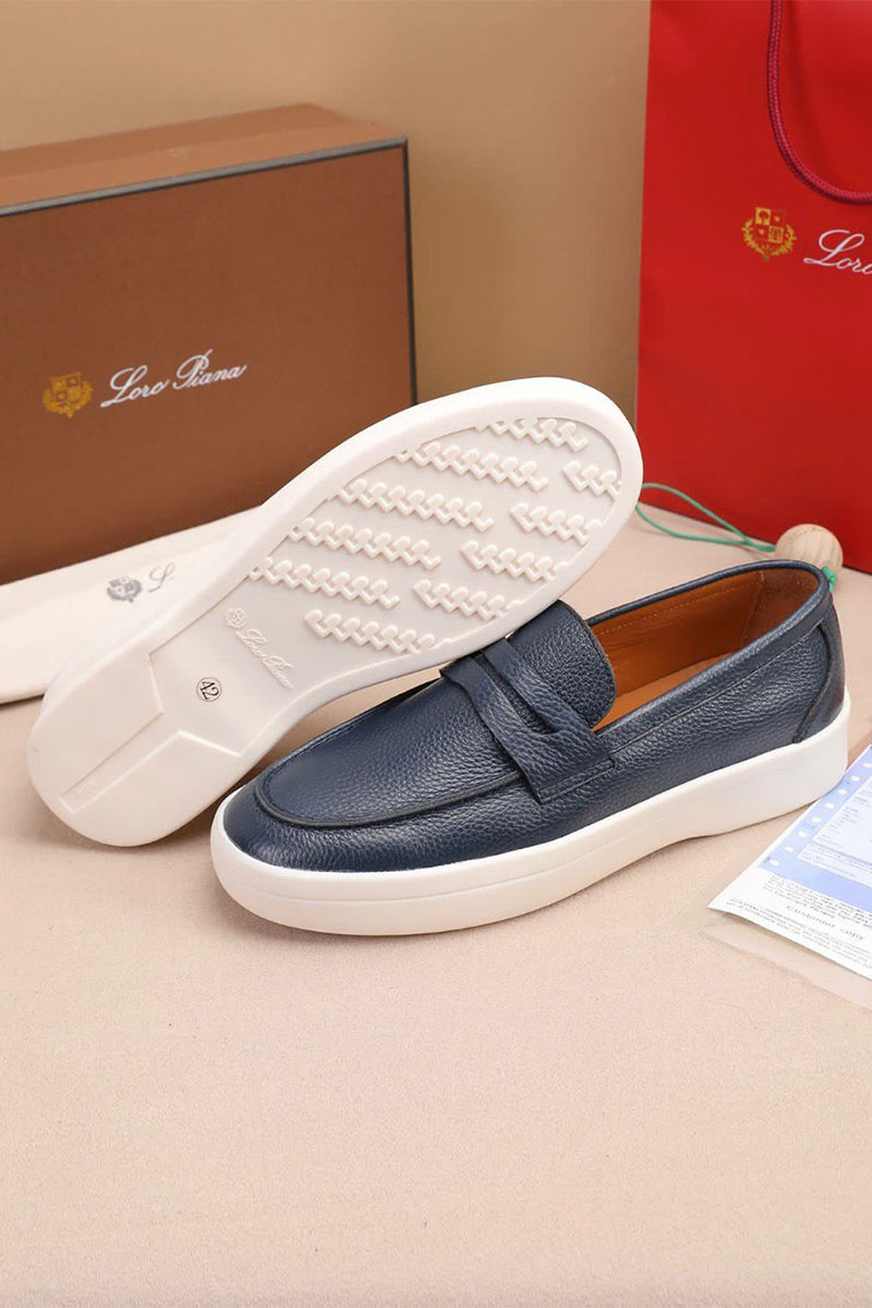 Loro Piana Кожаные лоферы Summer Walk - Navy