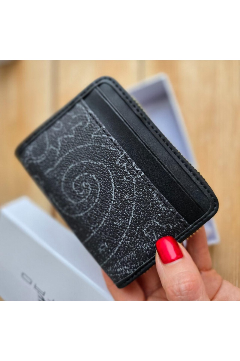 Etro Кожаный кошелёк с узором пейсли 11x8 см