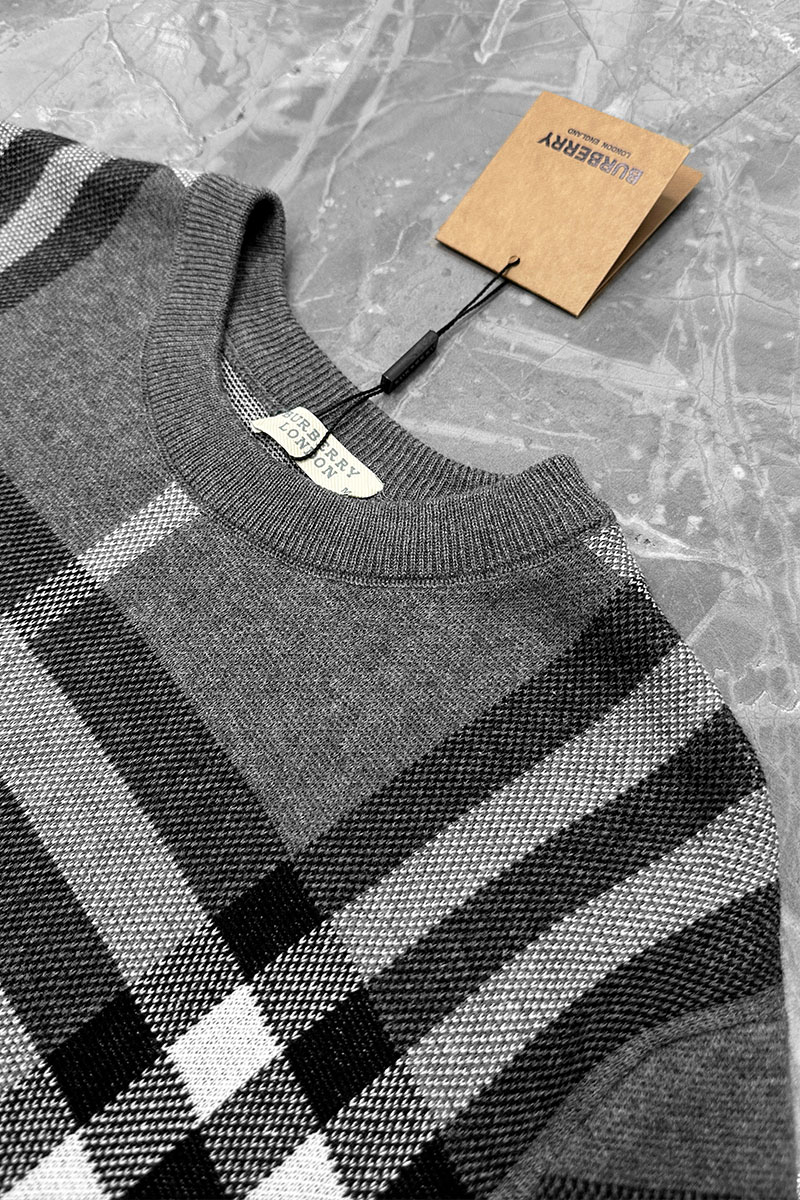 Burberry Мужская серая кофта check pattern 