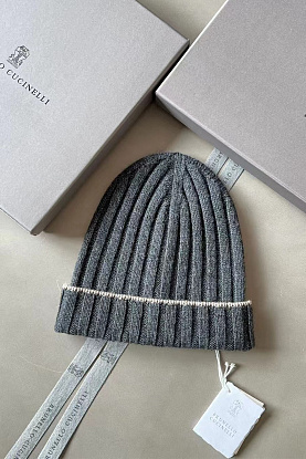 Кашемировая шапка Premium - Dark Grey 