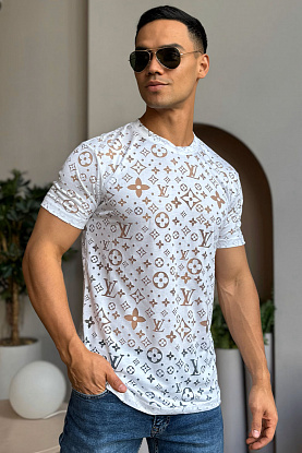 Белая мужская футболка Monogram All-over
