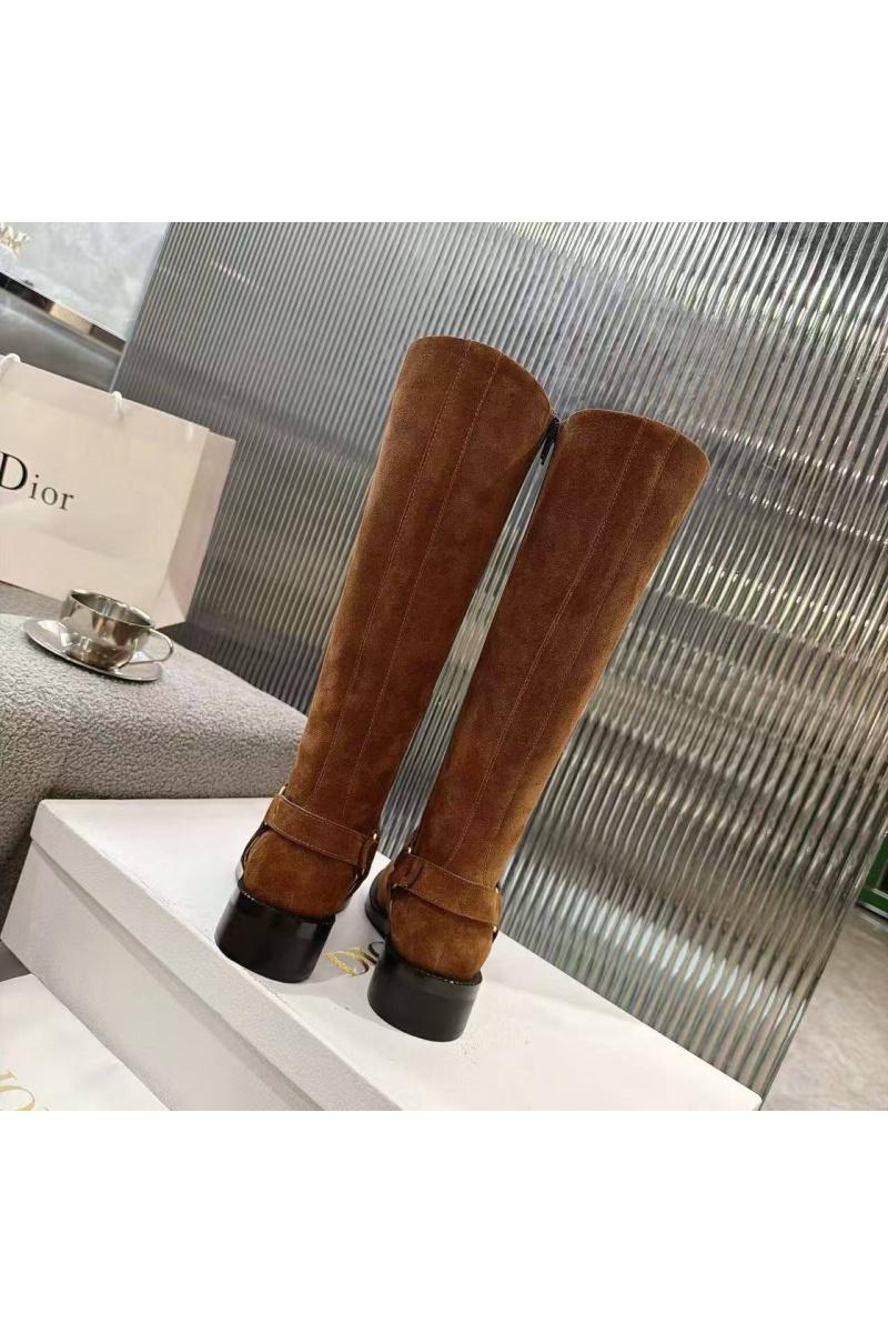 Dior Женские замшевые сапоги на шнуровке 