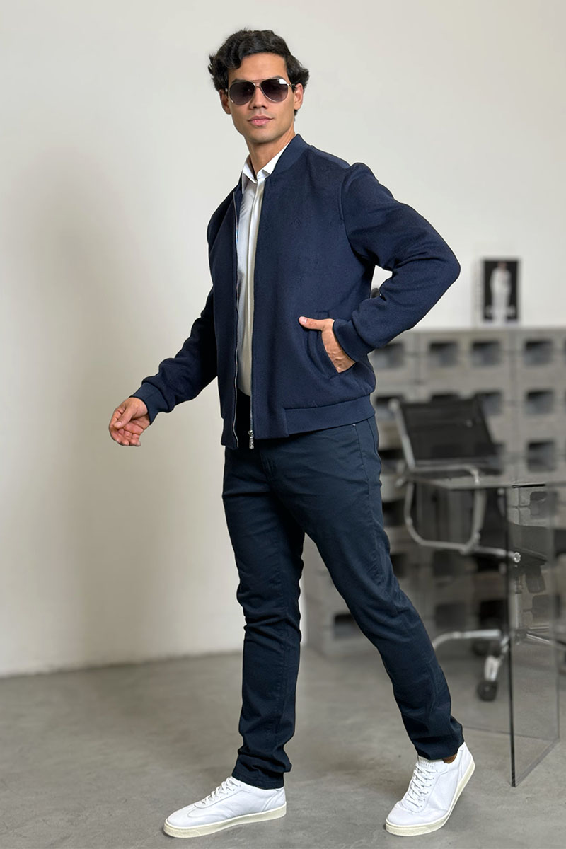 Loro Piana Мужской бомбер синего цвета