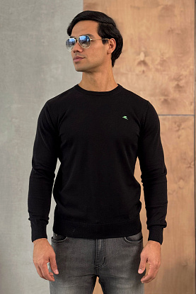 Мужская чёрная кофта logo-embroidered