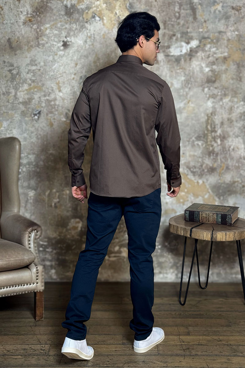 Loro Piana Мужская рубашка logo-embroidered - Brown