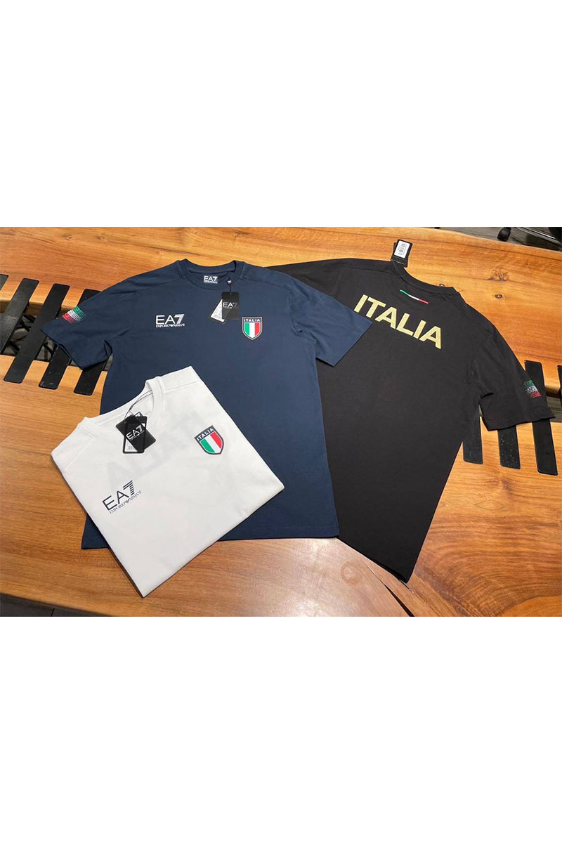 Emporio Armani EA7 Чёрная футболка Team Italia 