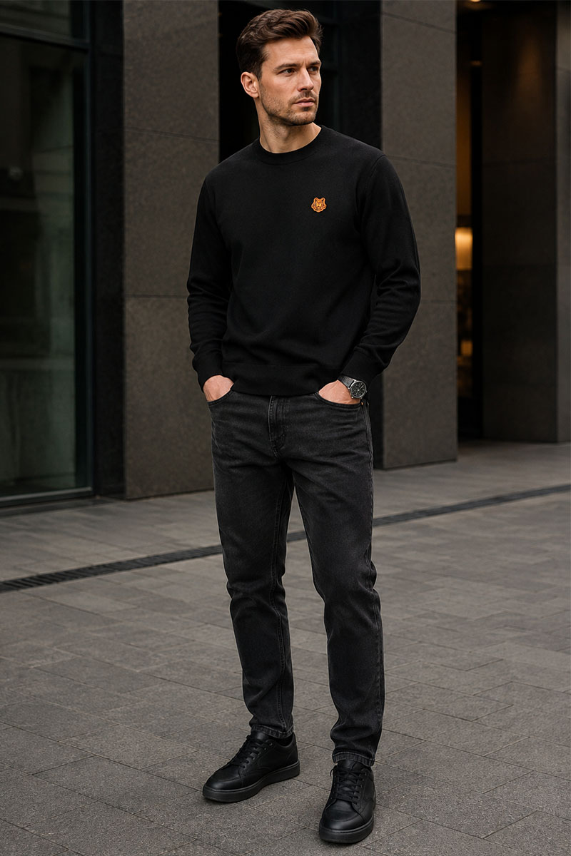 Kenzo Джемпер Tiger logo-patch - Brown