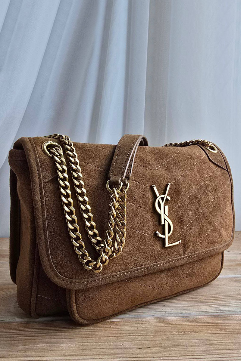 Yves Saint Laurent Замшевая сумка 28x21 см