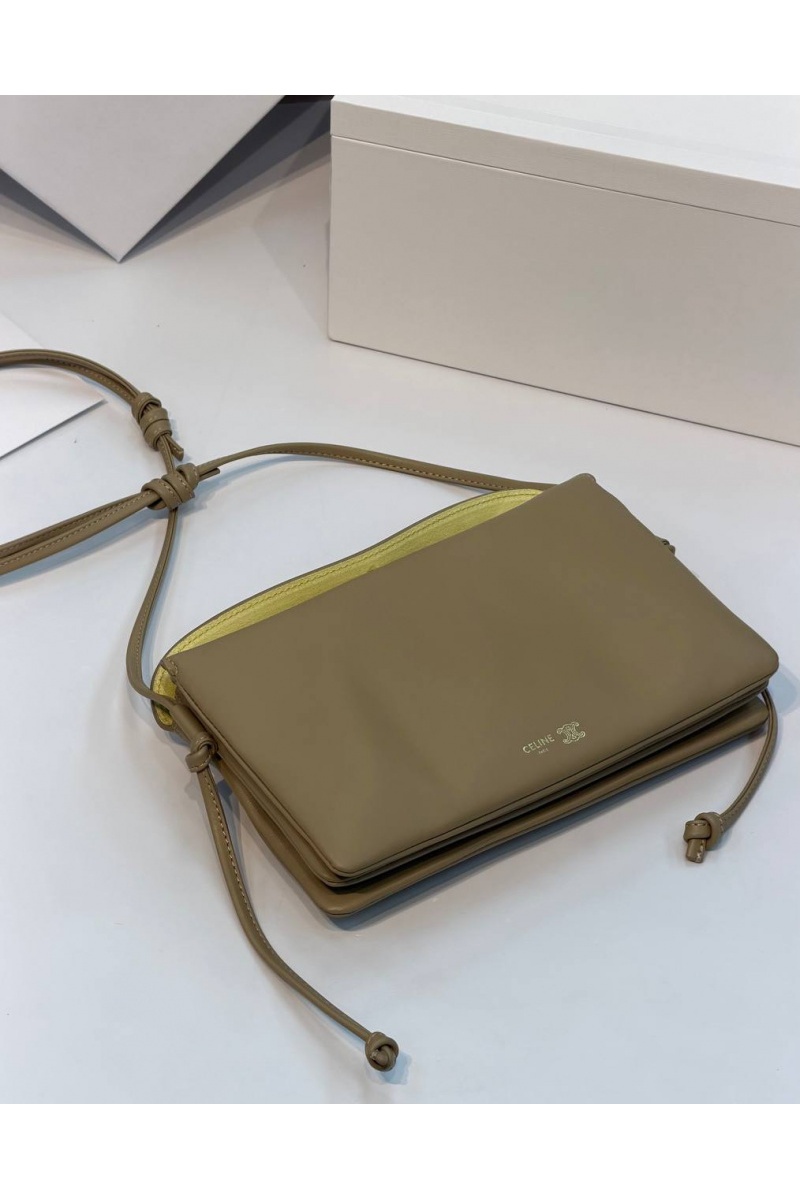 Celine Кожаная сумка Trio Flap premium 22.5x13x3.5 см