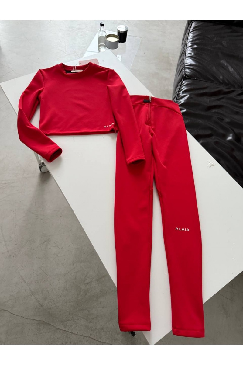 Designer Clothing Женский лонгслив на флисе красного цвета Alaia