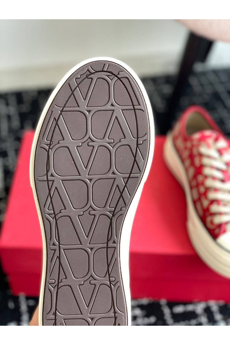 Valentino Женские кеды Toile Iconographe premium - Red