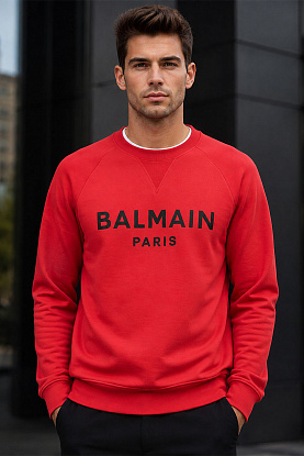 Мужской красный свитшот Paris logo-print