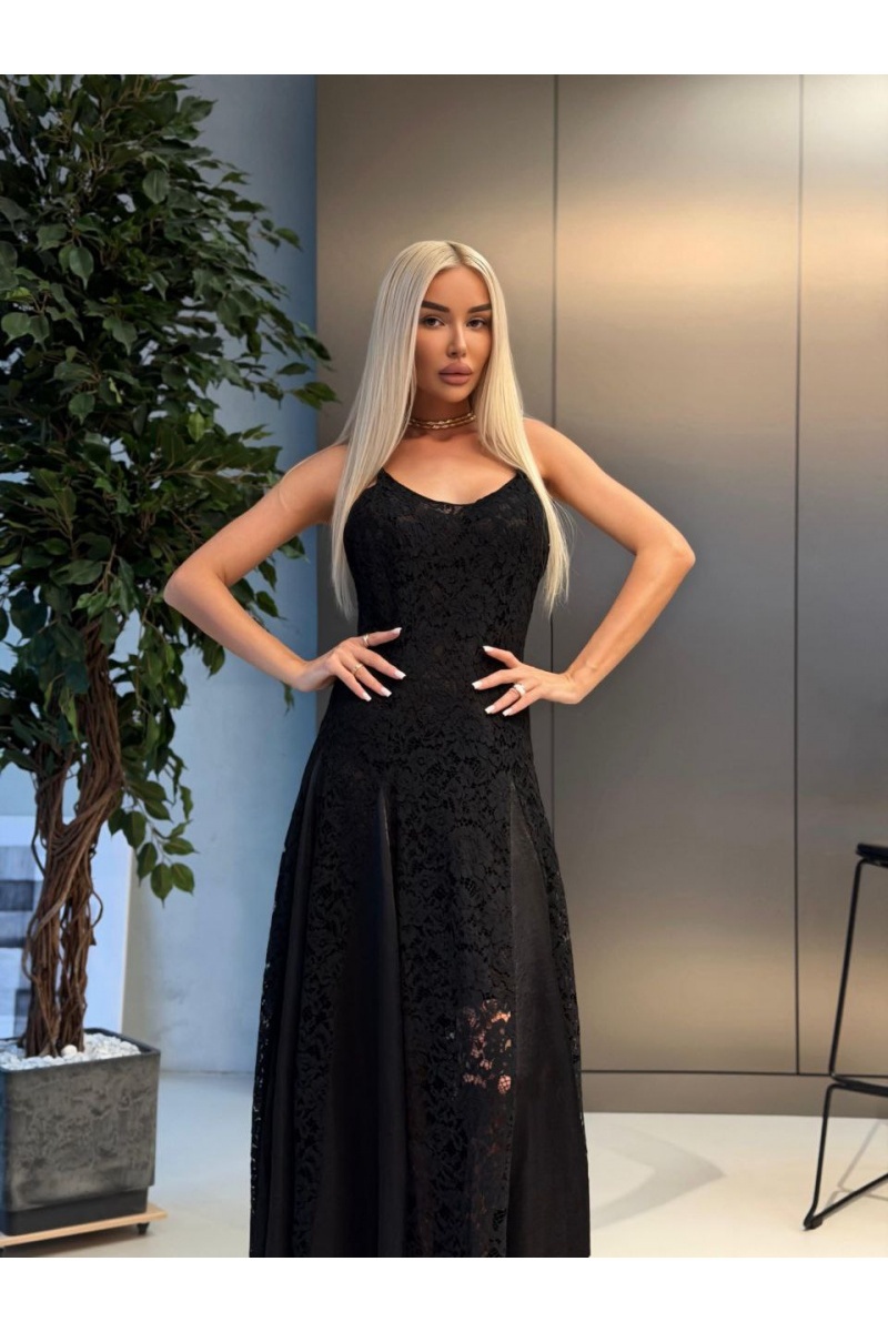 Schiaparelli Женское чёрное платье на бретельках premium