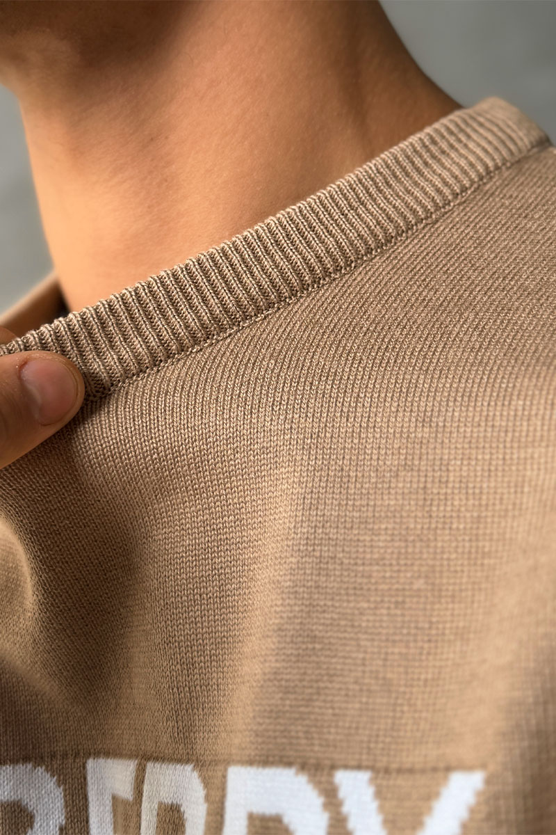 Burberry Мужской джемпер logo-intarsia - Beige 