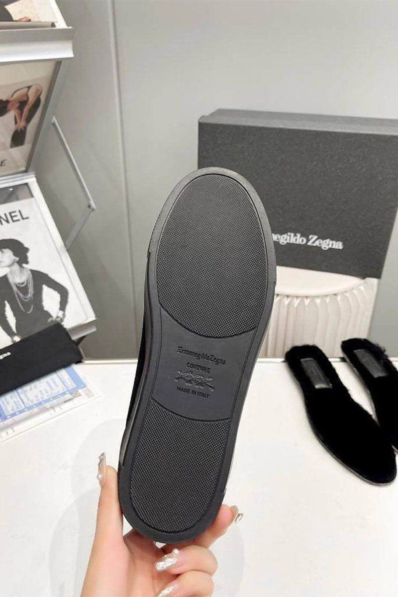 Zegna Кроссовки с мехом Triple Stitch - Black
