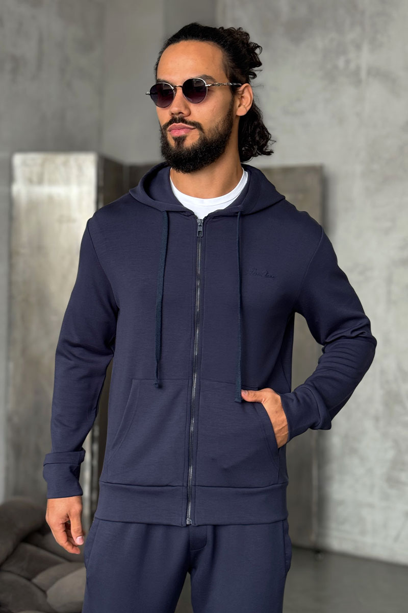 Loro Piana Тёмно-синяя кофта на молнии 