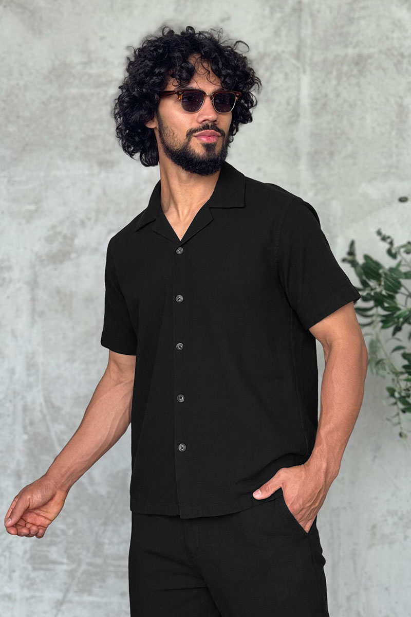 Loro Piana Мужская рубашка чёрного цвета