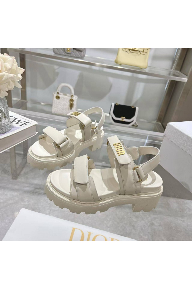 Dior Белые женские кожаные сандалии 