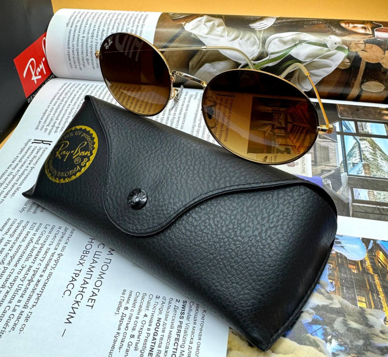 Ray Ban Солнцезащитные очки Oval Metal - Brown