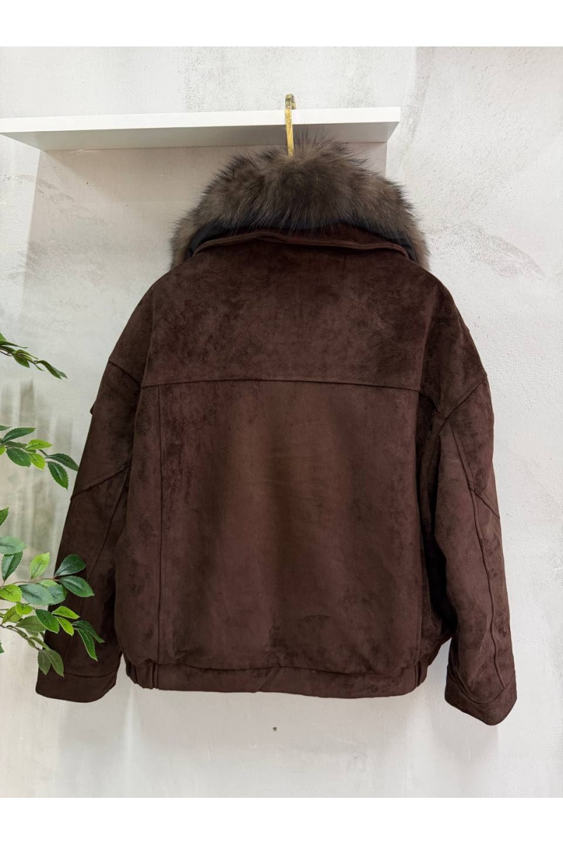 Max Mara Женский бомбер с натуральным мехом premium