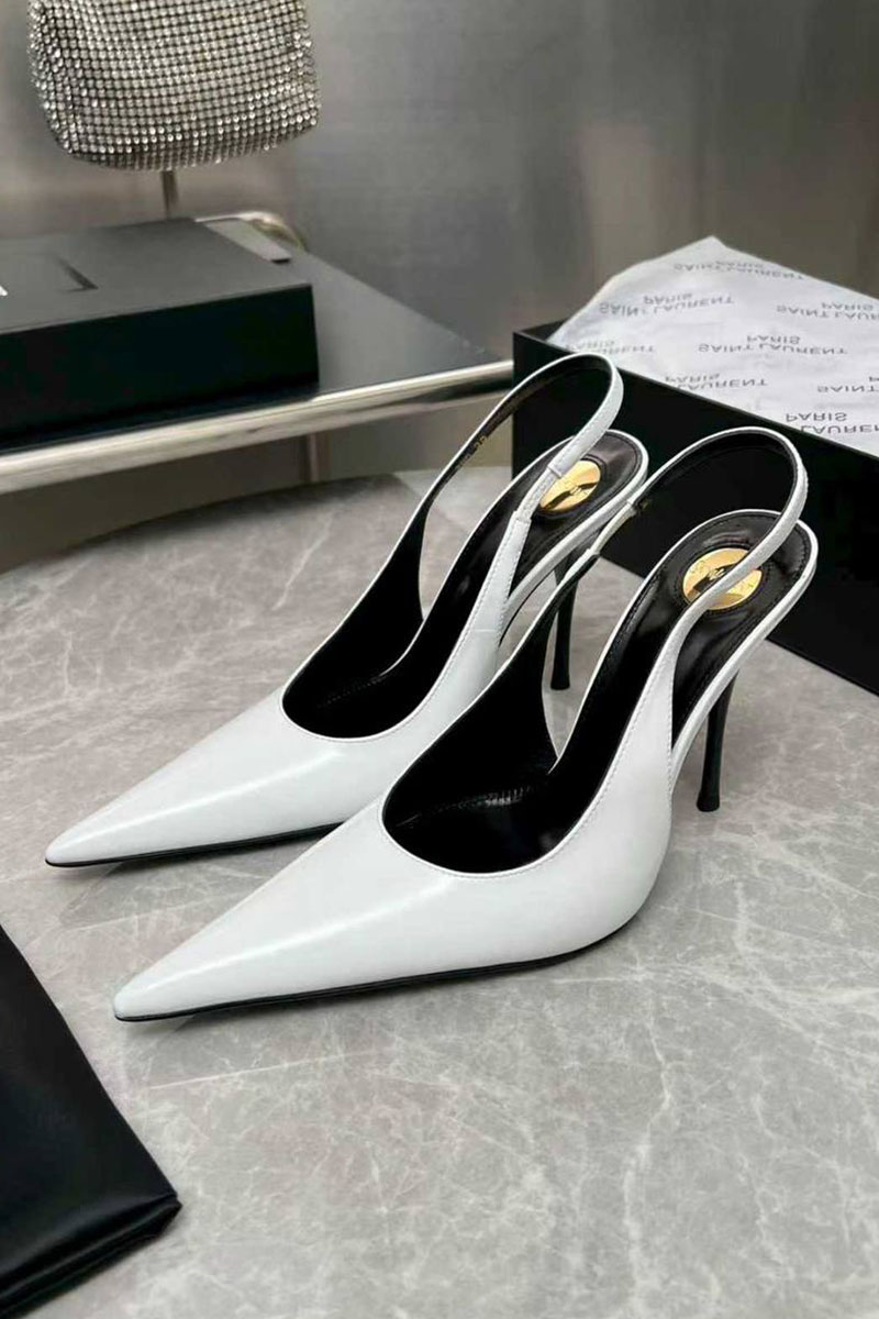 Yves Saint Laurent Женские кожаные туфли на каблуке premium