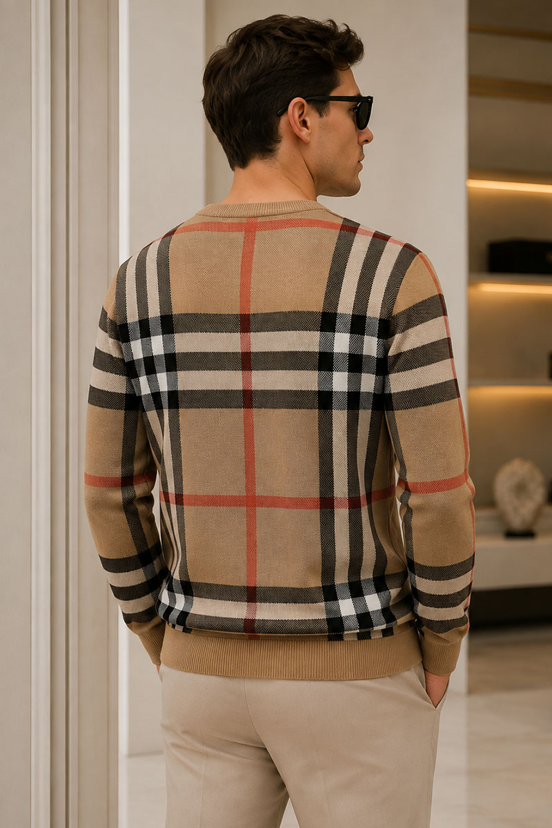 Burberry Мужская бежевая кофта check pattern