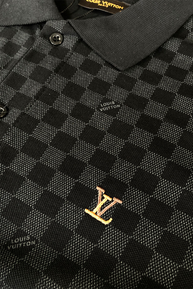 Lоuis Vuittоn Мужское брендовое поло чёрного цвета