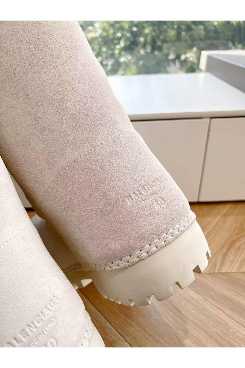 Balenciaga Женские ботинки Alaska Fur High Boot premium - White