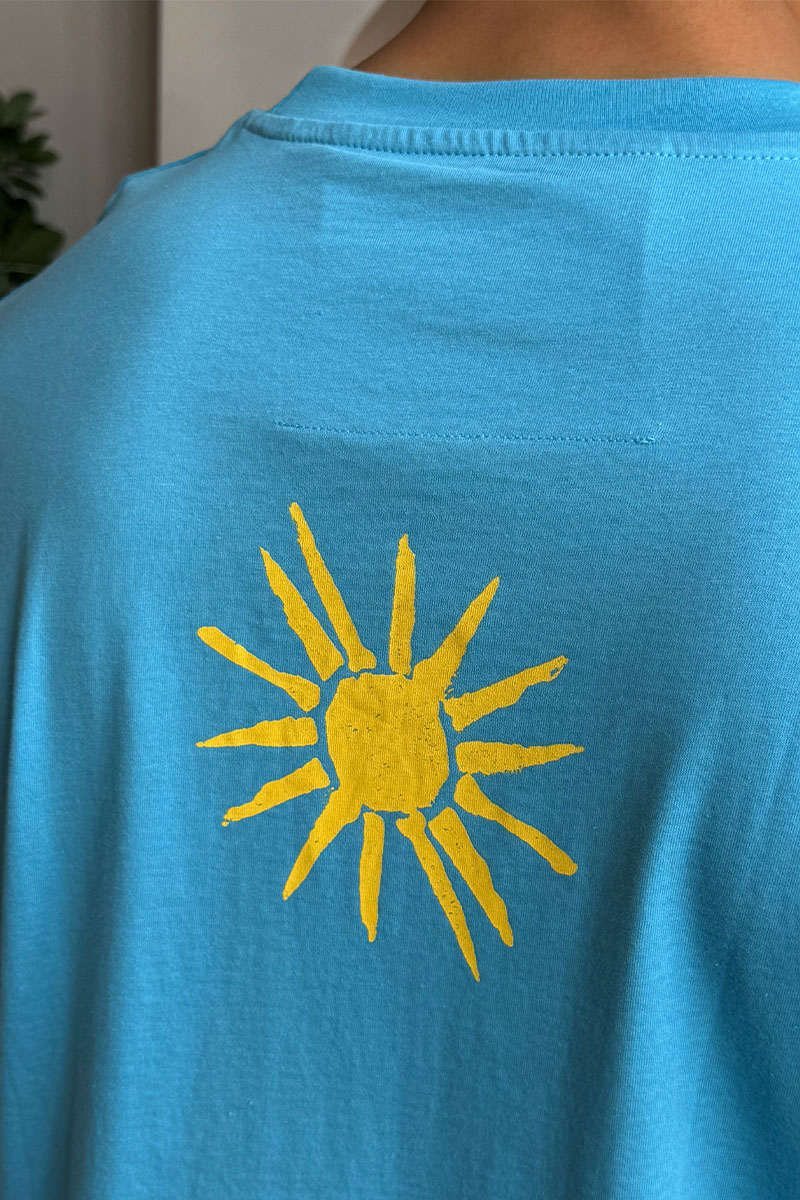 Givenchy Голубая оверсайз футболка 4G Sun Print