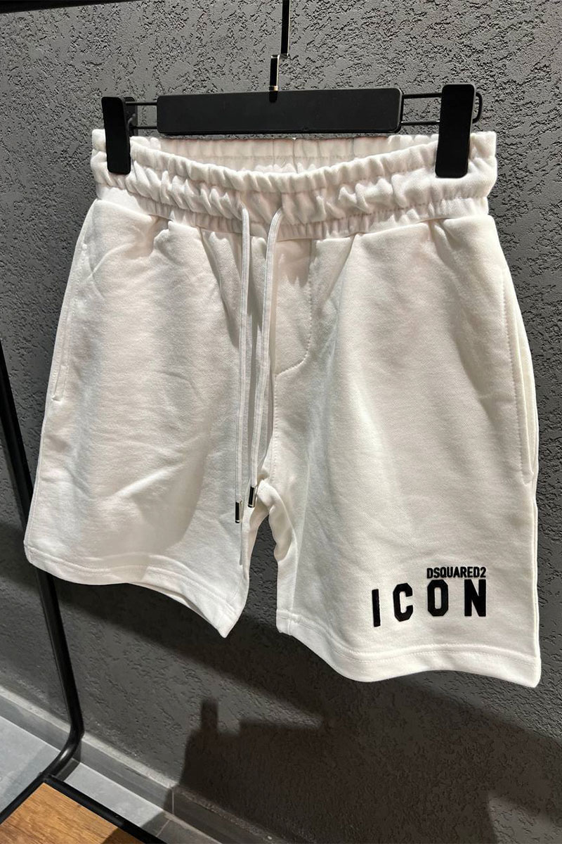 Dsquared2 Мужские белые шорты ICON-logo