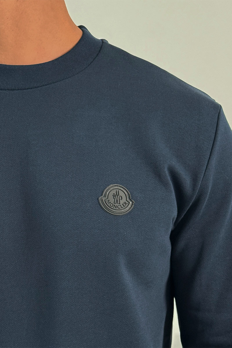 Moncler Мужской тёмно-синий свитшот logo-print