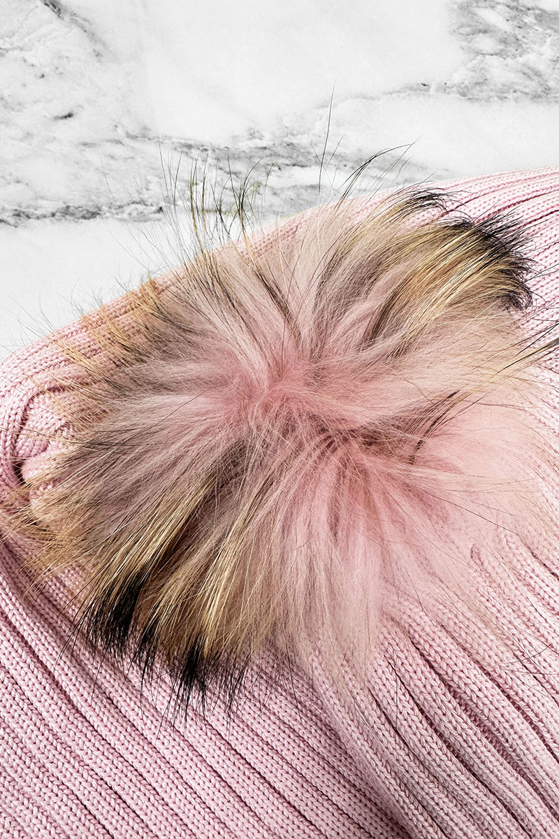 Moncler Комплект из шапки и шарфа розового цвета logo-patch